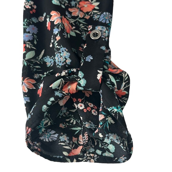 Decree Blouse S Floral Crisscross Front Chiffon - Picture 3 of 7